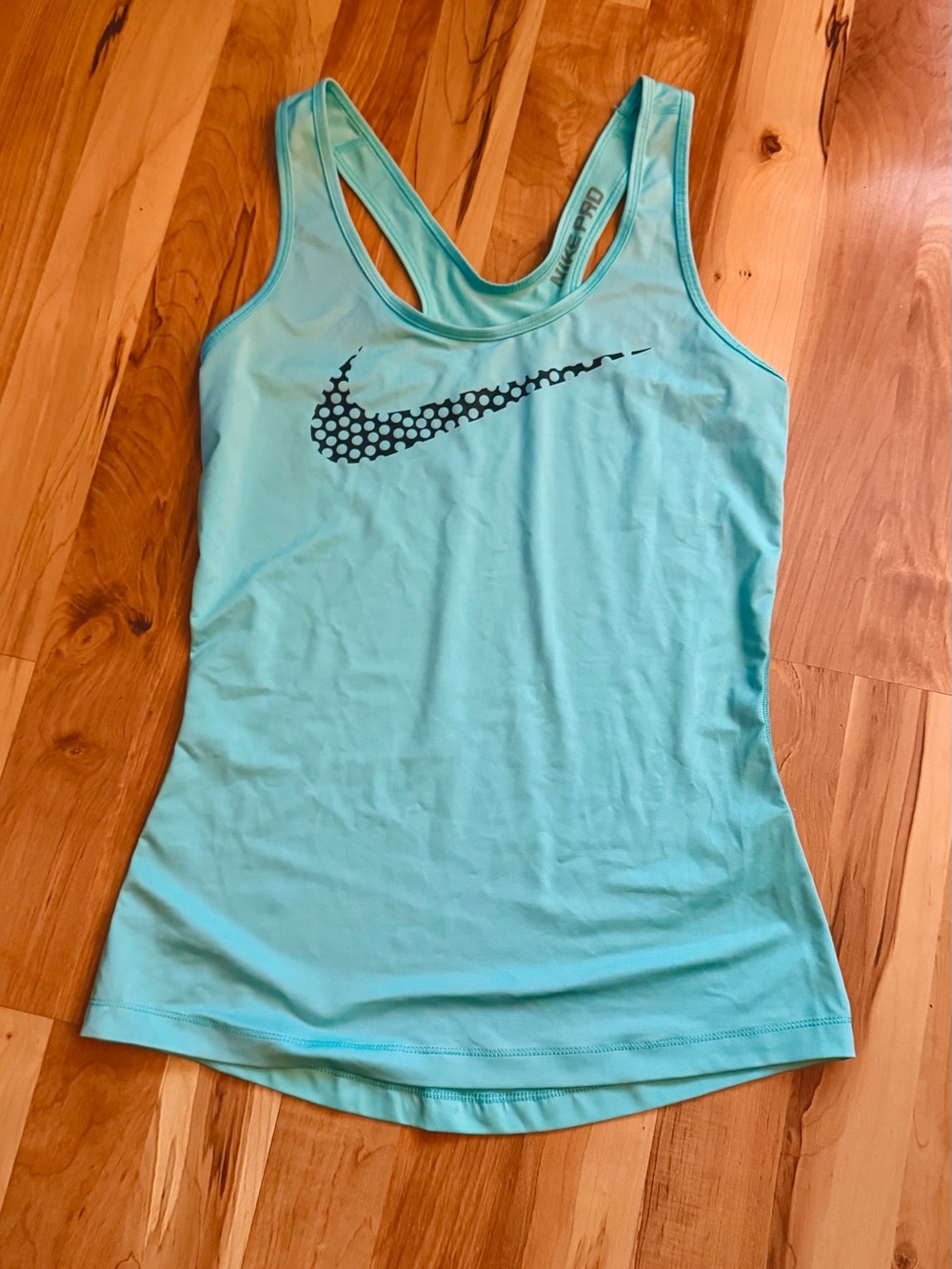 Nike Women's Teal Racerback Athletic Tank with Dotted Swoosh
